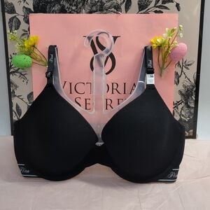 Victoria Secret Lightly Lined T Shirt Bra 32DD Black